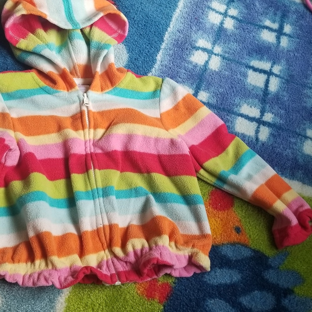 Gymboree 2T Rainbow Striped Sweater Jacket